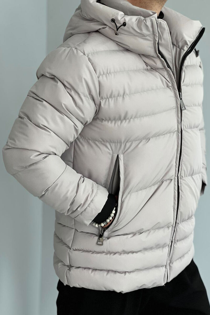 SIMPLE MEN PUFFER JACKET LIGHT GREY/GZ - 5