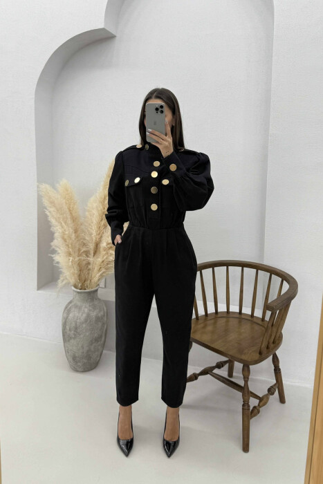 TWO POCKETS WOMAN JUMPSUIT BLACK/ E ZEZE - 2