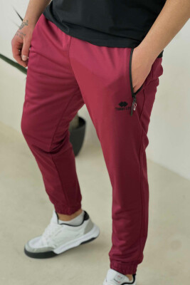 TWO ZIPPER SIMPLE MAN SWEATPANTS BUYRDGUNDY/VISHNJE 