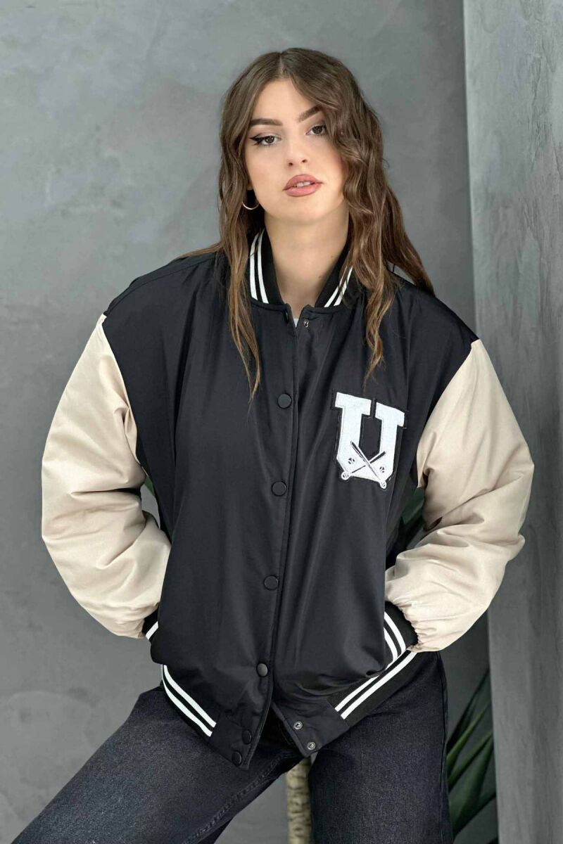 U LOGO BOMBER WOMEN JACKET BLACK/ E ZEZE - 2