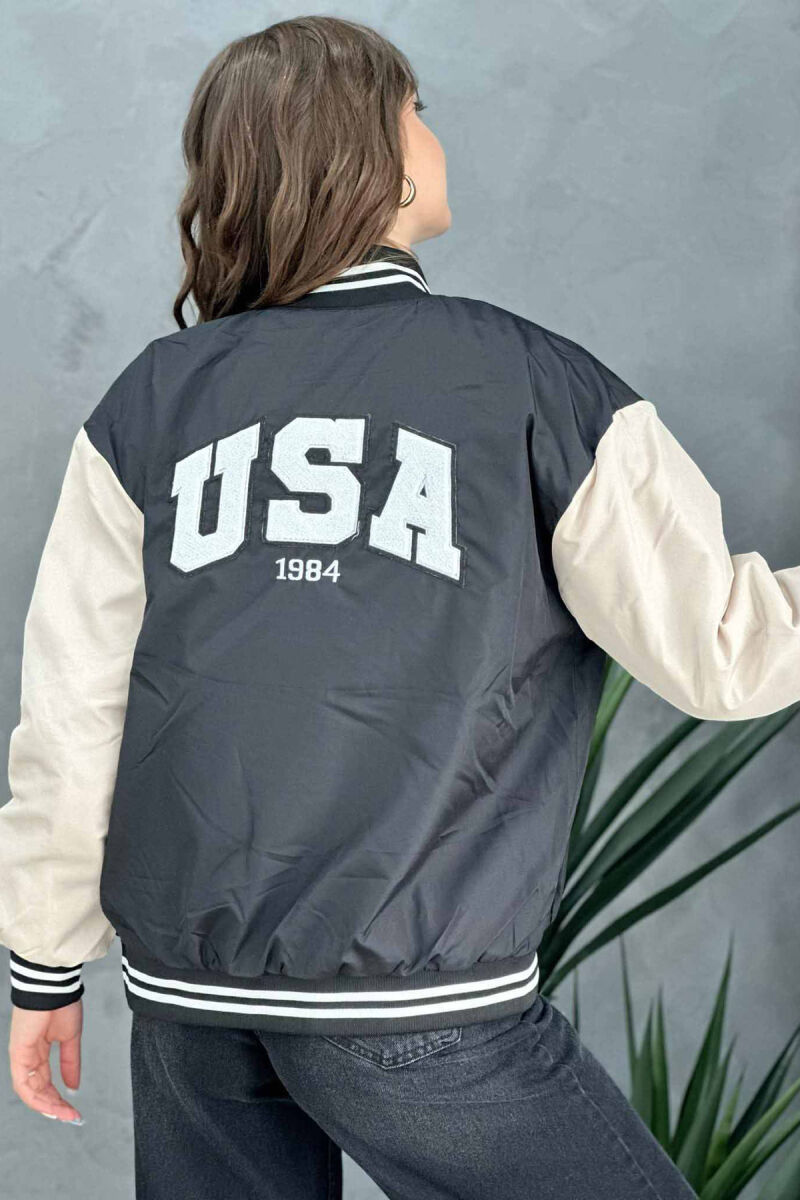 U LOGO BOMBER WOMEN JACKET BLACK/ E ZEZE - 3