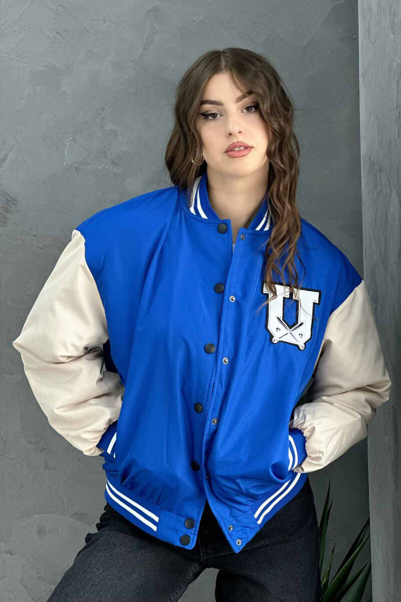 U LOGO BOMBER WOMEN JACKET BLUE/BLU - 2