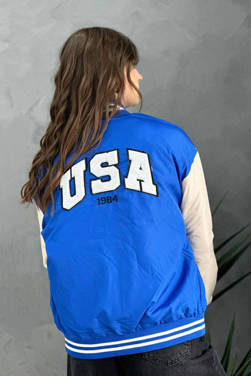 U LOGO BOMBER WOMEN JACKET BLUE/BLU - 3