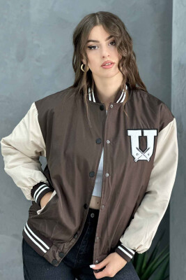 U LOGO BOMBER WOMEN JACKET BROWN/KAFE 