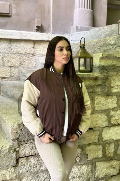 U LOGO BOMBER WOMEN JACKET BROWN/KAFE - 6