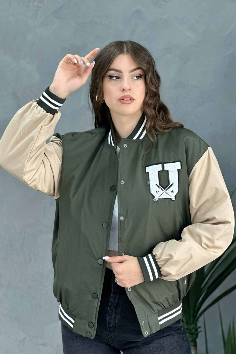 U LOGO BOMBER WOMEN JACKET GREEN/JESHILE - 1