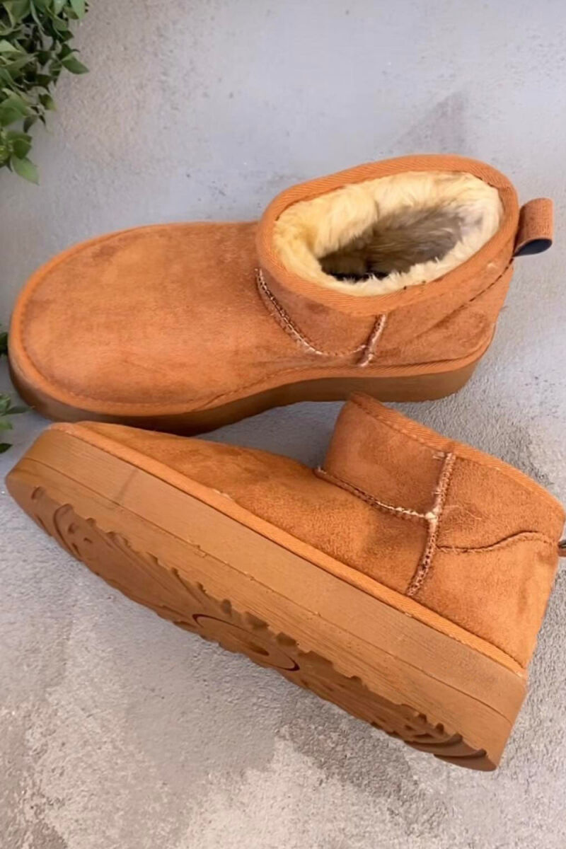 UGG TË SHKURTRA ME PLATFORMË TË LARTË PËR FEMRA NË NGJYRËN KAFE - 4