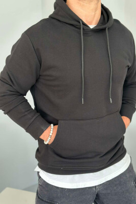 UNISEX ONE COLOR SIMPLE HOODIE BLACK/ E ZEZE 