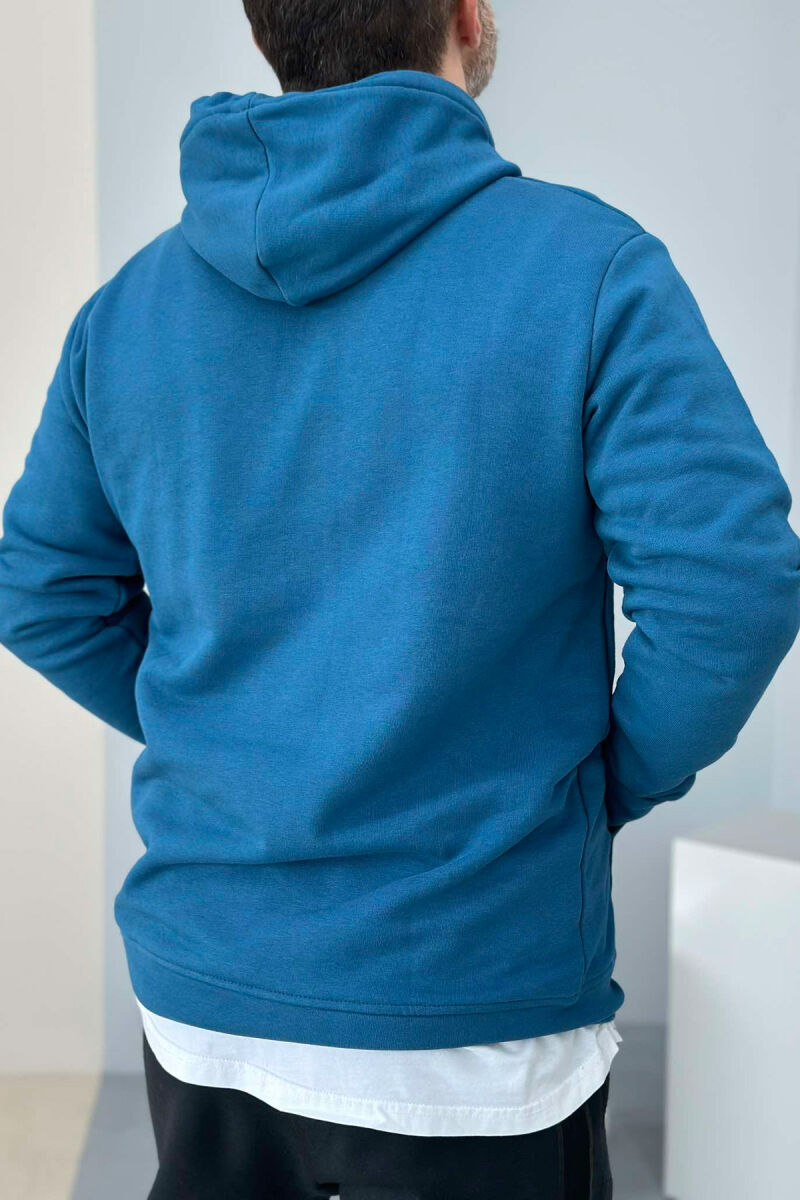 UNISEX ONE COLOR SIMPLE HOODIE BLUE STONE/GK - 7