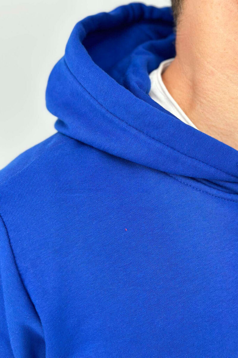 UNISEX ONE COLOR SIMPLE HOODIE BLUE/BLU - 8