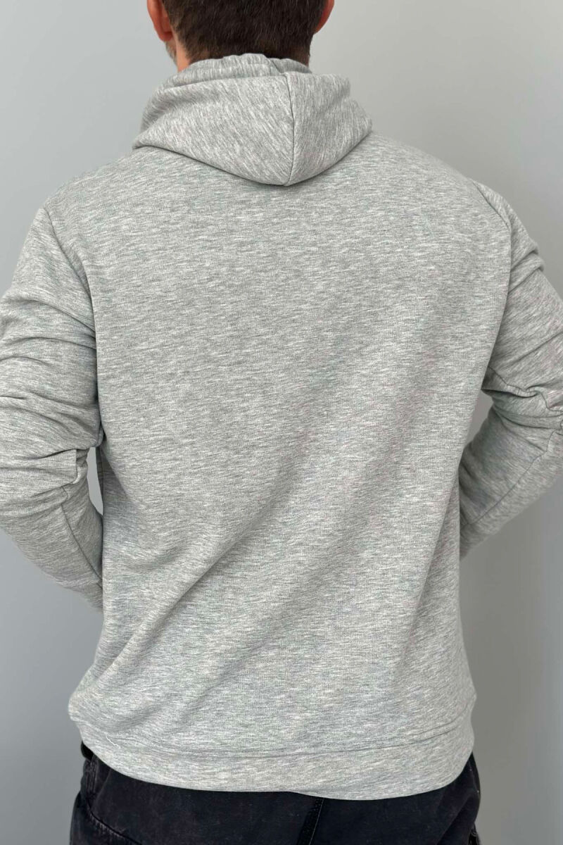 UNISEX ONE COLOR SIMPLE HOODIE GREY/GRI - 3