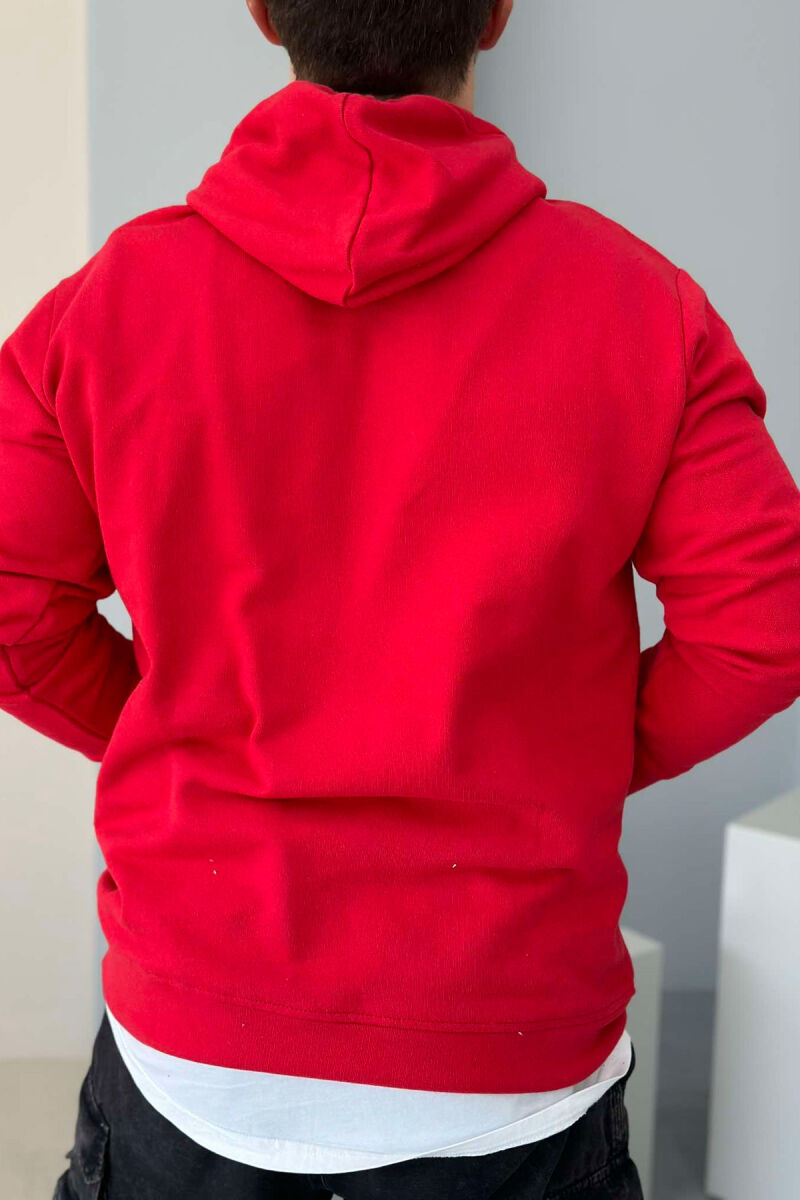 UNISEX ONE COLOR SIMPLE HOODIE RED/E KUQE - 7