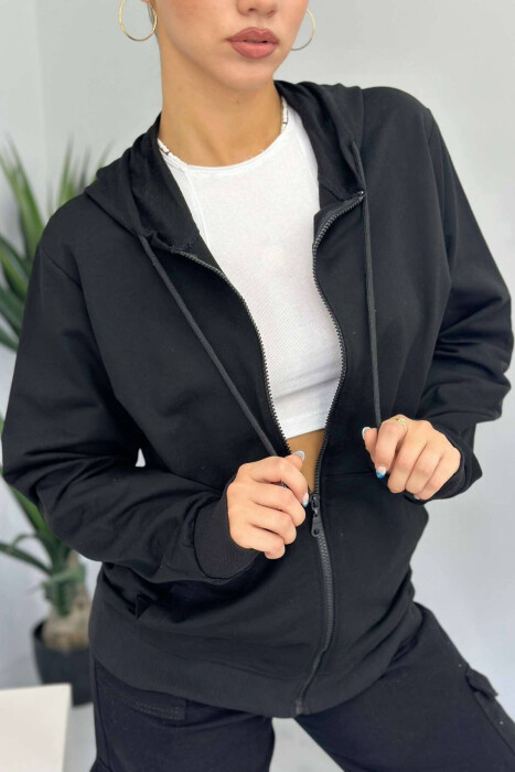 UNISEX ZIPPER SIMPLE JACKETS BLACK/ E ZEZE - 2