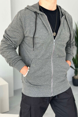 UNISEX ZIPPER SIMPLE JACKETS DARK GREY/GEE 