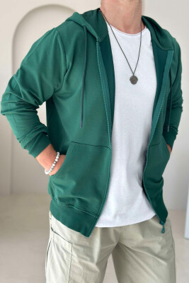 UNISEX ZIPPER SIMPLE JACKETS GREEN/JESHILE 