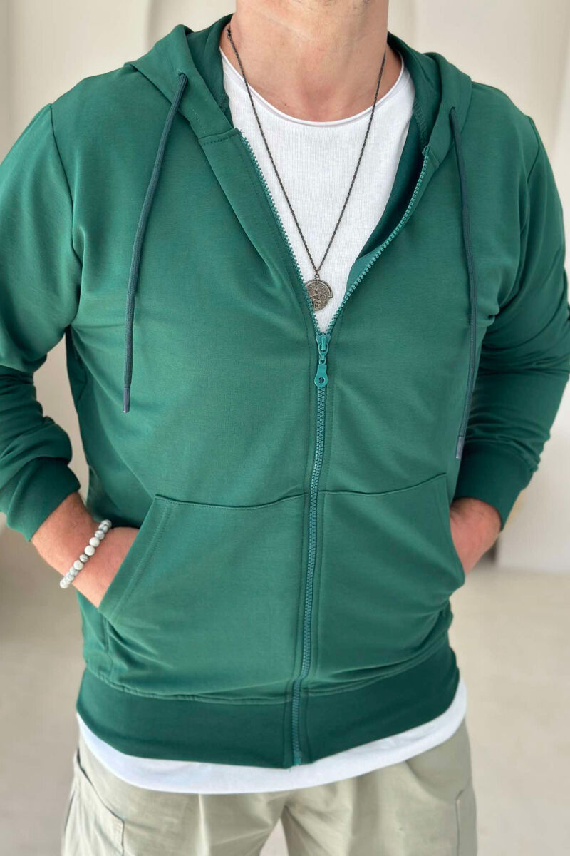 UNISEX ZIPPER SIMPLE JACKETS GREEN/JESHILE - 5