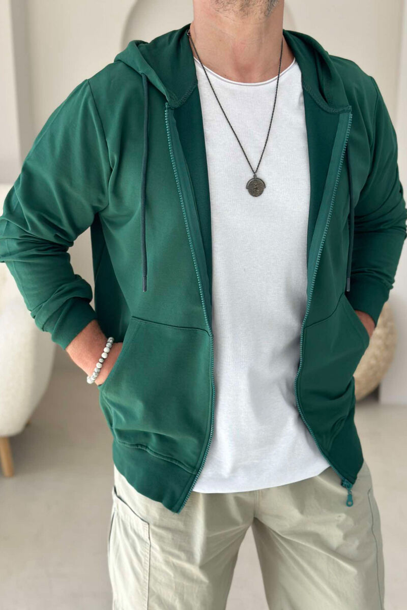 UNISEX ZIPPER SIMPLE JACKETS GREEN/JESHILE - 7