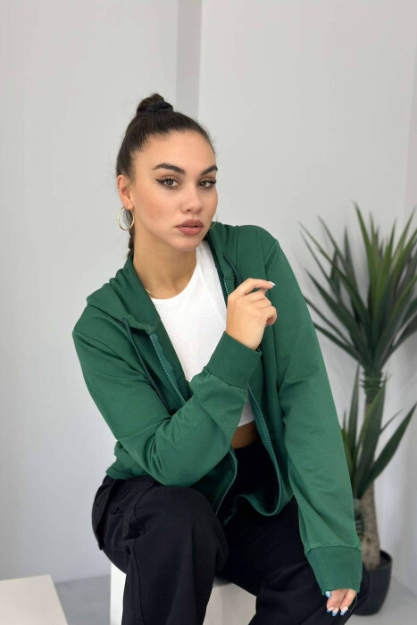 UNISEX ZIPPER SIMPLE JACKETS GREEN/JESHILE - 8