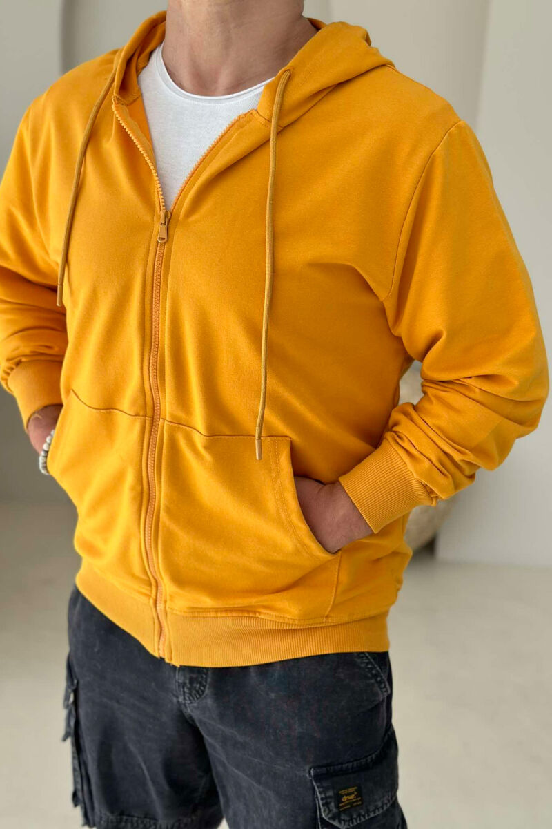 UNISEX ZIPPER SIMPLE JACKETS MUSTARD/MUSTARDE - 5