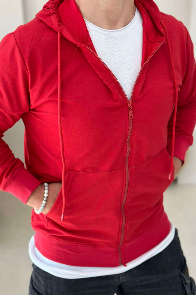 UNISEX ZIPPER SIMPLE JACKETS RED/E KUQE - 2