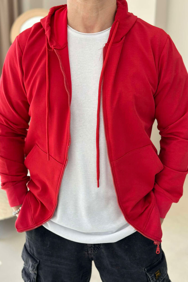 UNISEX ZIPPER SIMPLE JACKETS RED/E KUQE - 4