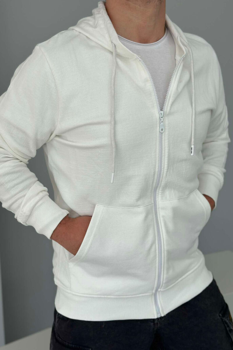 UNISEX ZIPPER SIMPLE JACKETS WHITE-E BARDHE - 3