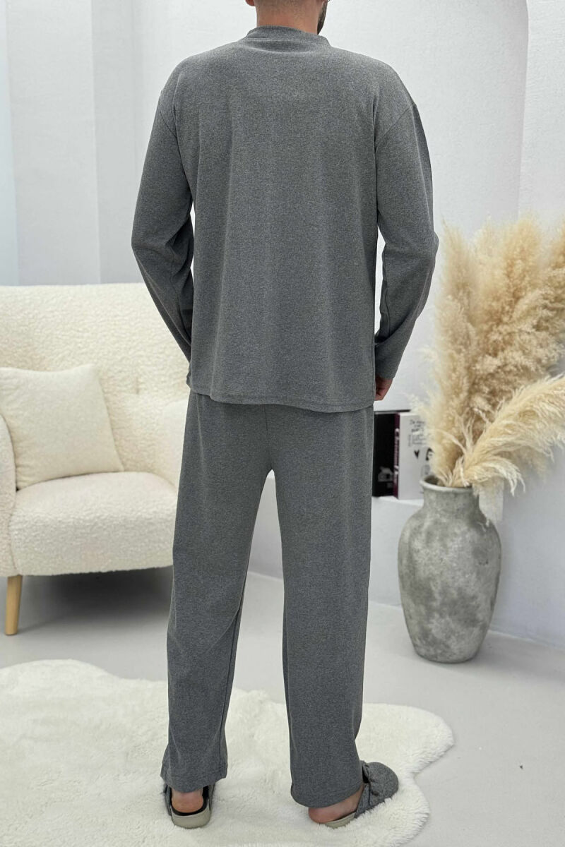 V NECK RHOMBUS LOGO SWEATSHIRT+SWEATPANTS MEN PYJAMAS GREY/GRI - 4