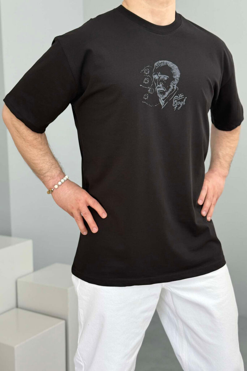 VAN GOGH FRONT & BACK DESIGN MEN T-SHIRT BLACK/ E ZEZE - 1