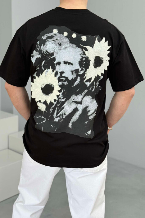 VAN GOGH FRONT & BACK DESIGN MEN T-SHIRT BLACK/ E ZEZE - 3