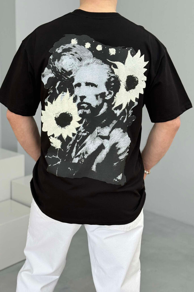 VAN GOGH FRONT & BACK DESIGN MEN T-SHIRT BLACK/ E ZEZE - 3
