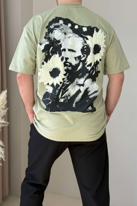 VAN GOGH FRONT & BACK DESIGN MEN T-SHIRT MINT/MENTE - 2