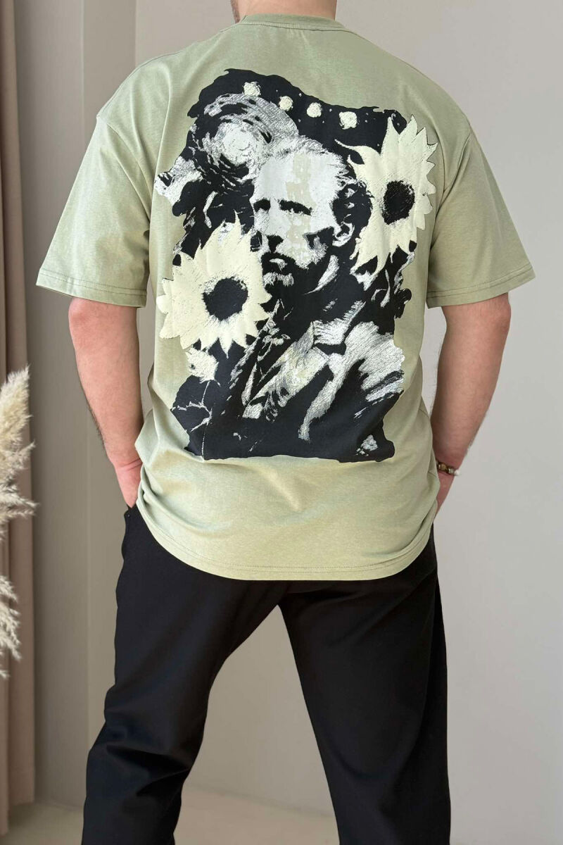 VAN GOGH FRONT & BACK DESIGN MEN T-SHIRT MINT/MENTE - 2