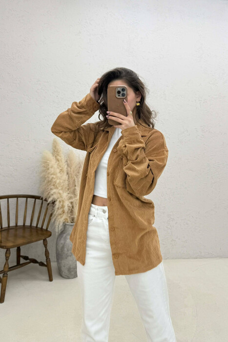 FRONT POCKETS WOMAN SHIRT BEIGE/BEZHE - 2