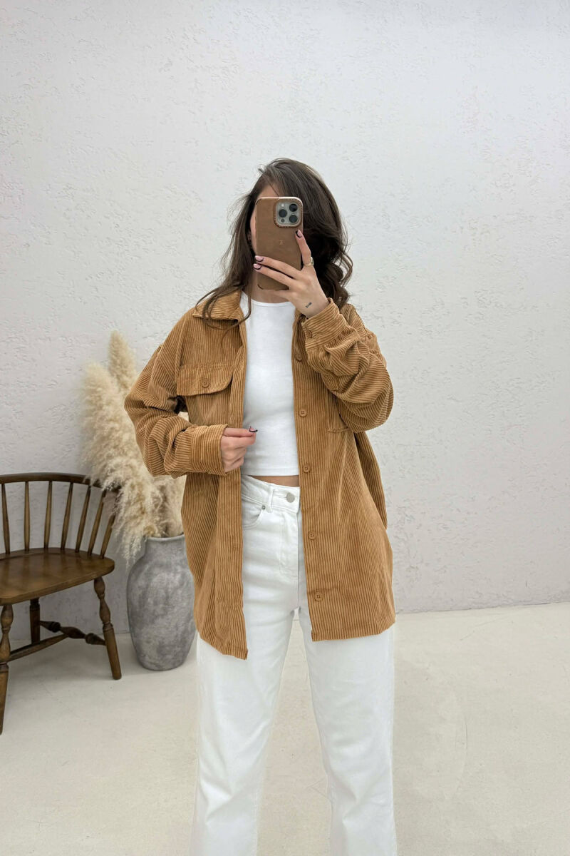 FRONT POCKETS WOMAN SHIRT BEIGE/BEZHE - 3