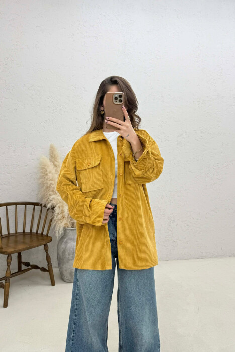 KEMISHE ME XHEPA PARA PER FEMRA NE NGJYRE MUSTARDE - KLAUDIO FASHION