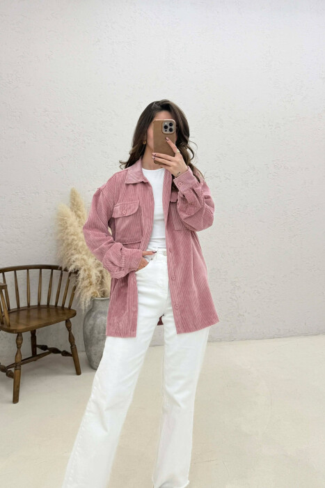 FRONT POCKETS WOMAN SHIRT POWDER/PUDER - 2