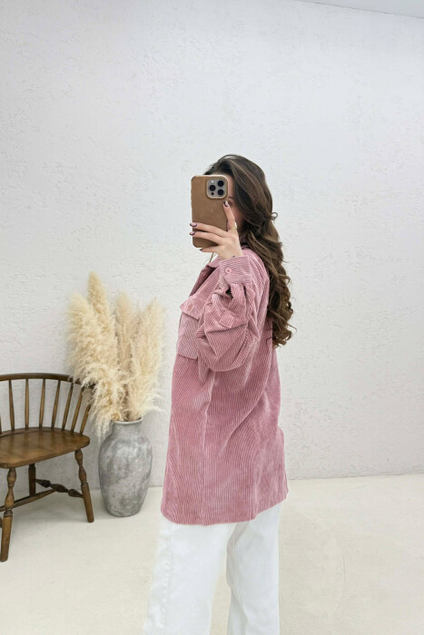 FRONT POCKETS WOMAN SHIRT POWDER/PUDER - 4