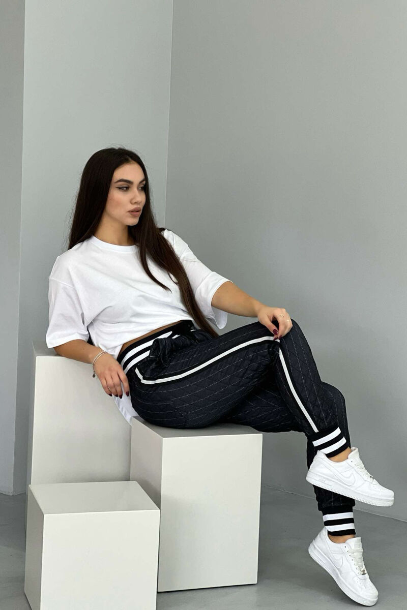 VERTICAL LINES WOMEN JOGGERS DARK GREY/GEE - 4