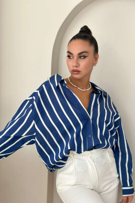 VERTICAL STRIPES WOMEN SHIRT BLUE/BLU 