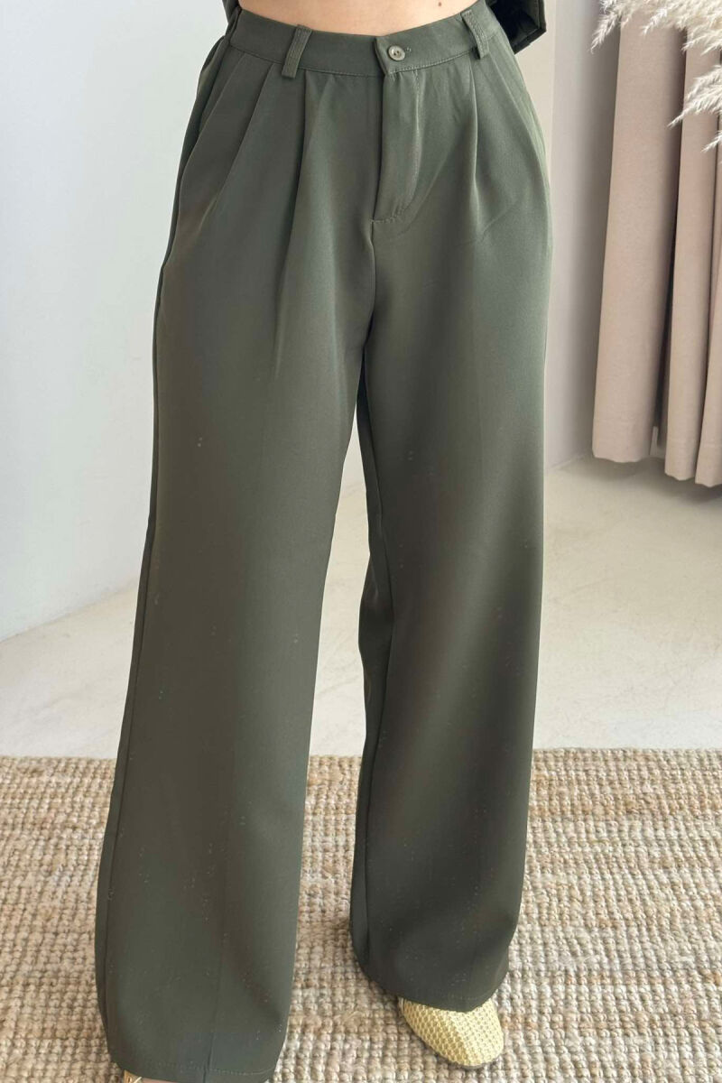 VEST+ WIDE LEG TROUSERS ONE COLOR WOMEN SET GREEN/JESHILE - 4
