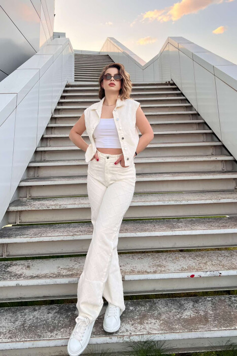 SET XHINS JELEK+XHINSE PËR FEMRA NË NGJYRËN KREM - KLAUDIO FASHION