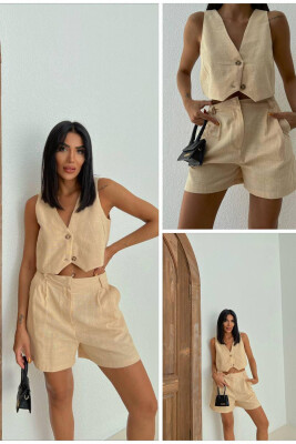 VEST+SHORT TROUSERS WOMAN SET BEIGE/BEZHE 