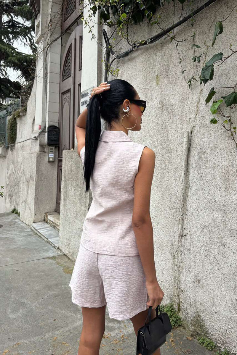 VEST+SHORTS ONE COLOR SIMPLE WOMEN SET VINEGAR/UTHULL - 6