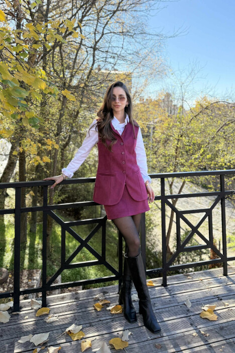 SET I THJESHTË NJË NGJYRËSH JELEK+FUND PËR FEMRA NË NGJYRË VISHNJË - KLAUDIO FASHION