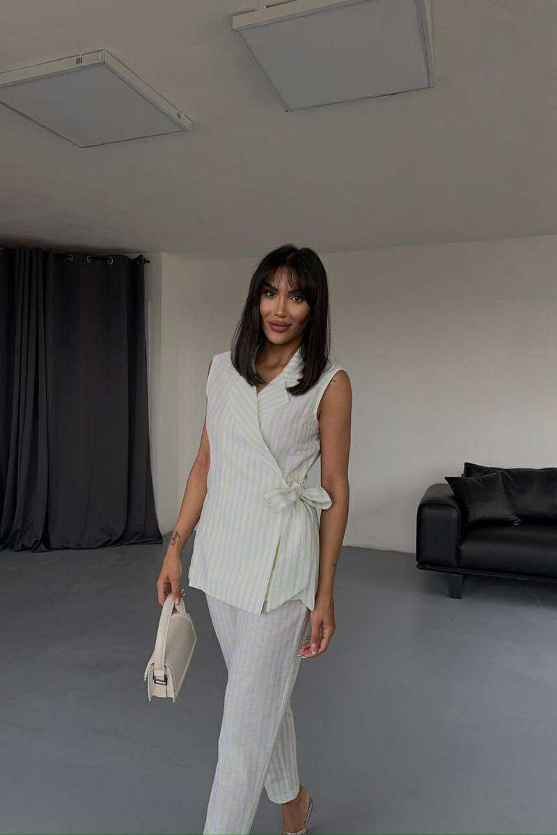 VEST+TROUSERS LACING STRIPED WOMEN SET MINT/MENTE - 2