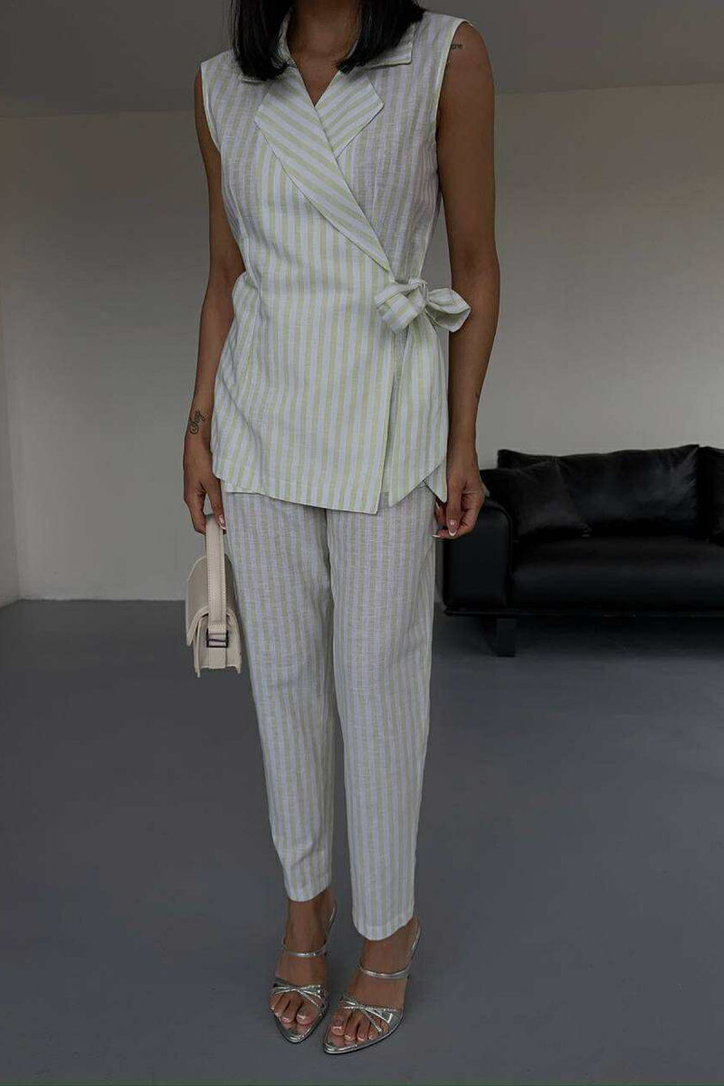 VEST+TROUSERS LACING STRIPED WOMEN SET MINT/MENTE - 4