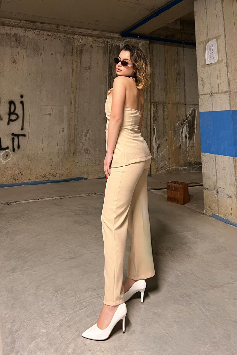 VEST+TROUSERS ONE COLOR WOMEN SET BEIGE/BEZHE - 2