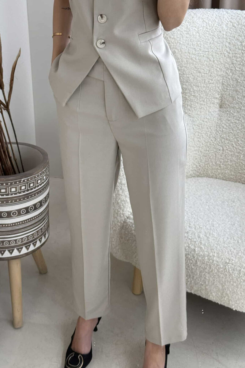 VEST+TROUSERS ONE COLOR WOMEN SET BEIGE/BEZHE - 4