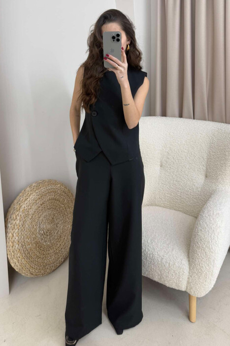 VEST+TROUSERS ONE COLOR WOMEN SET BLACK/ E ZEZE - 1