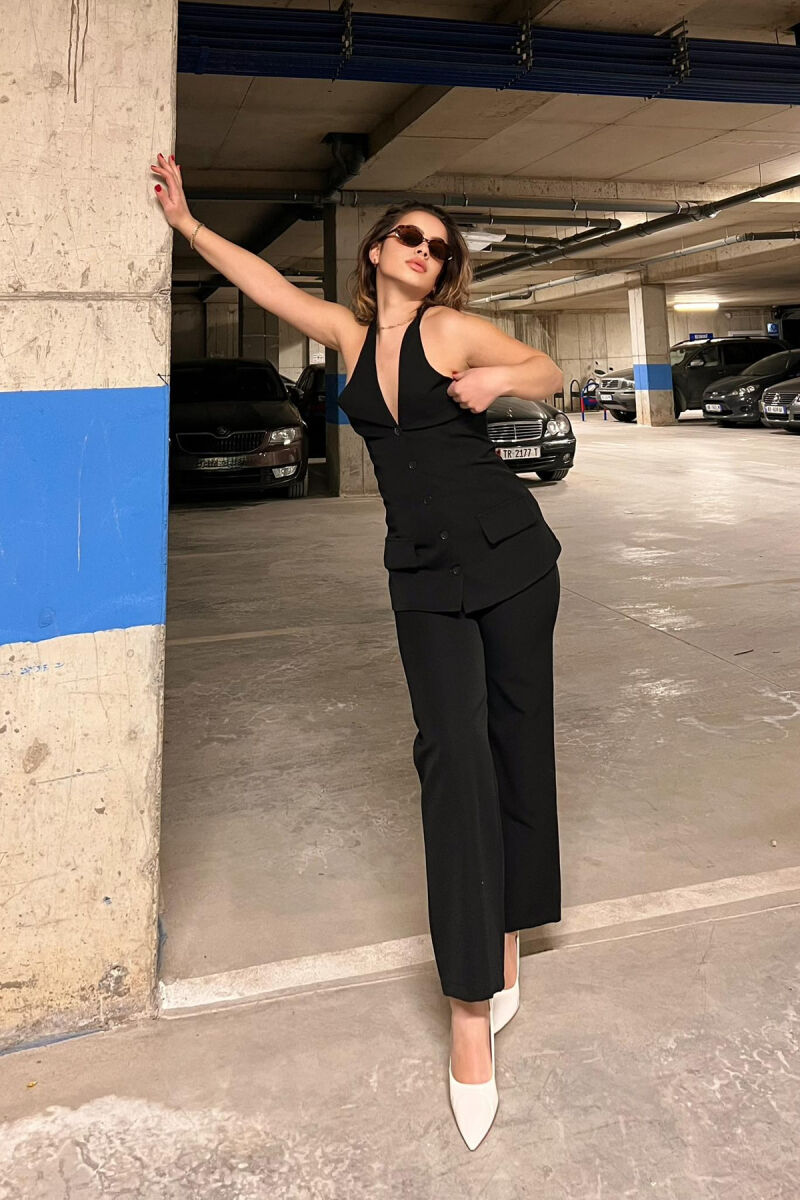 VEST+TROUSERS ONE COLOR WOMEN SET BLACK/ E ZEZE - 3